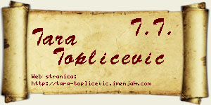 Tara Topličević vizit kartica